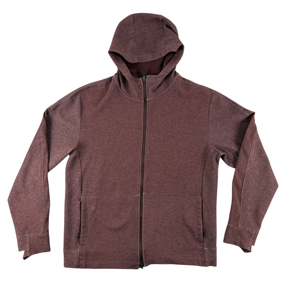 Nike Hoodie Mens M Brown‎ Full Zip Yoga Dri-Fit Long Sleeve Athletic Jacket